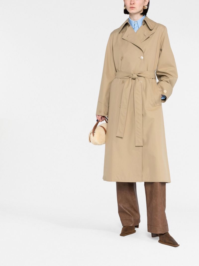 Neutral Double-breasted Trench Coat