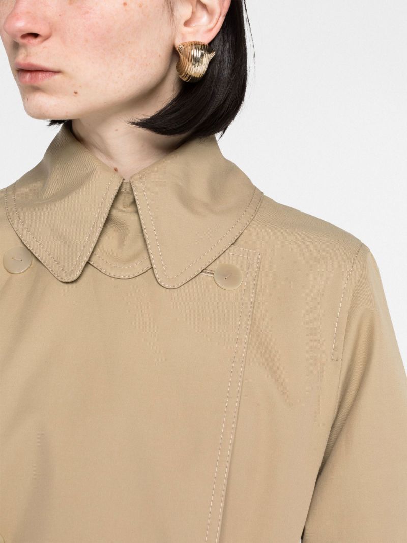 Neutral Double-breasted Trench Coat