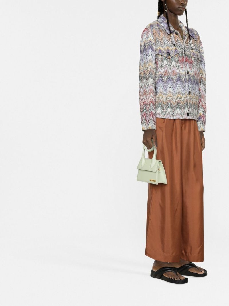 Purple Zigzag Woven Shirt Jacket