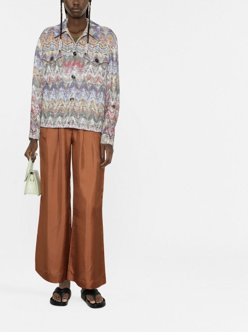 Purple Zigzag Woven Shirt Jacket
