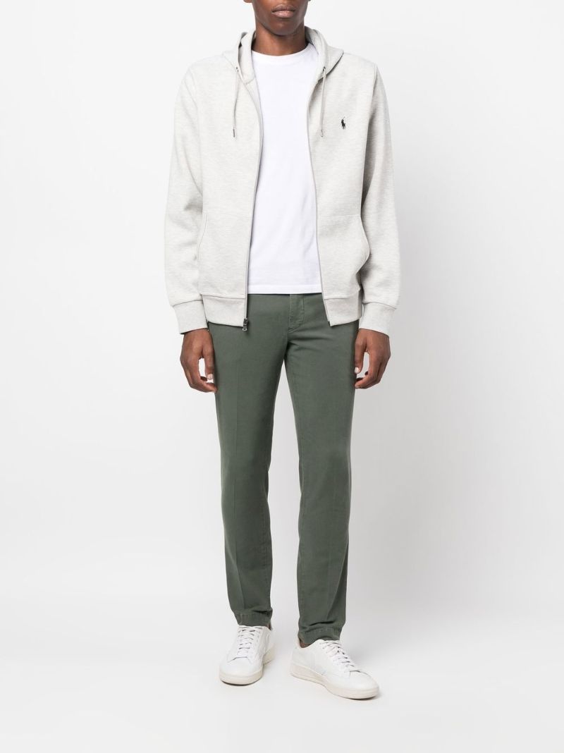 Grey Pony Embroidered Zip-up Hoodie