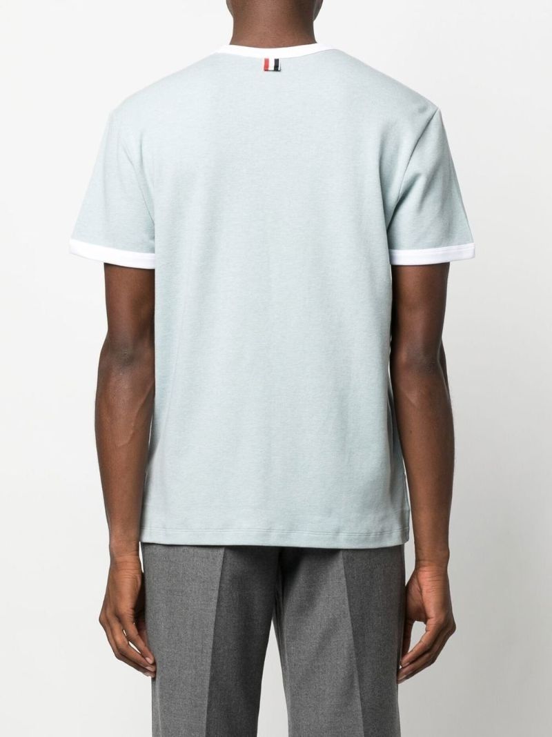 Blue Crew Neck Cotton T-shirt