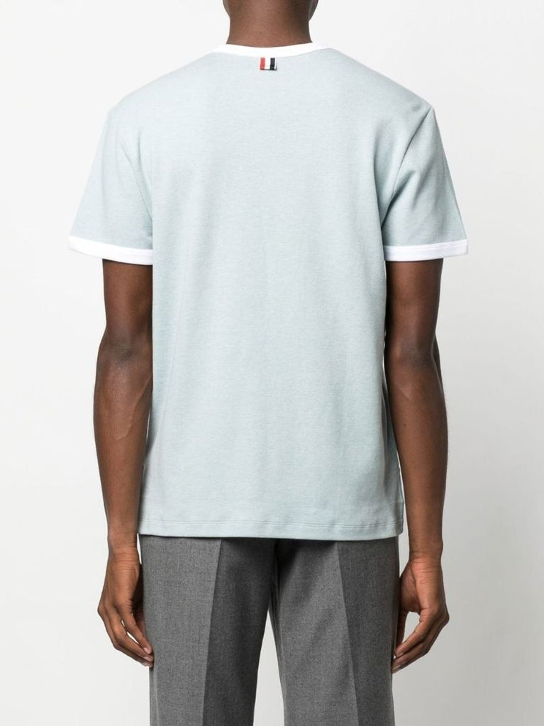 Blue Crew Neck Cotton T-shirt