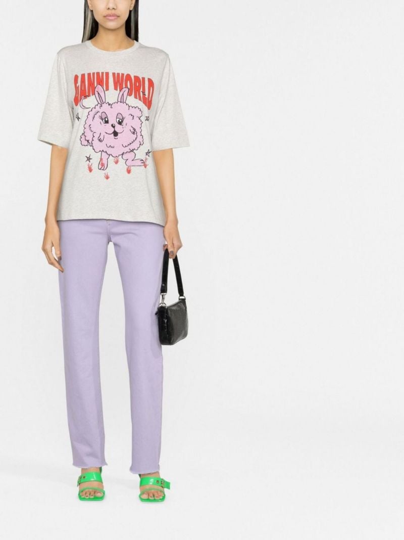 Grey Bunny Print Organic Cotton T-shirt