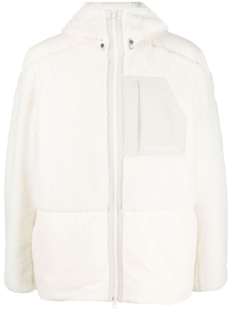 Neutral Zipped Hooded Fleece Jacket