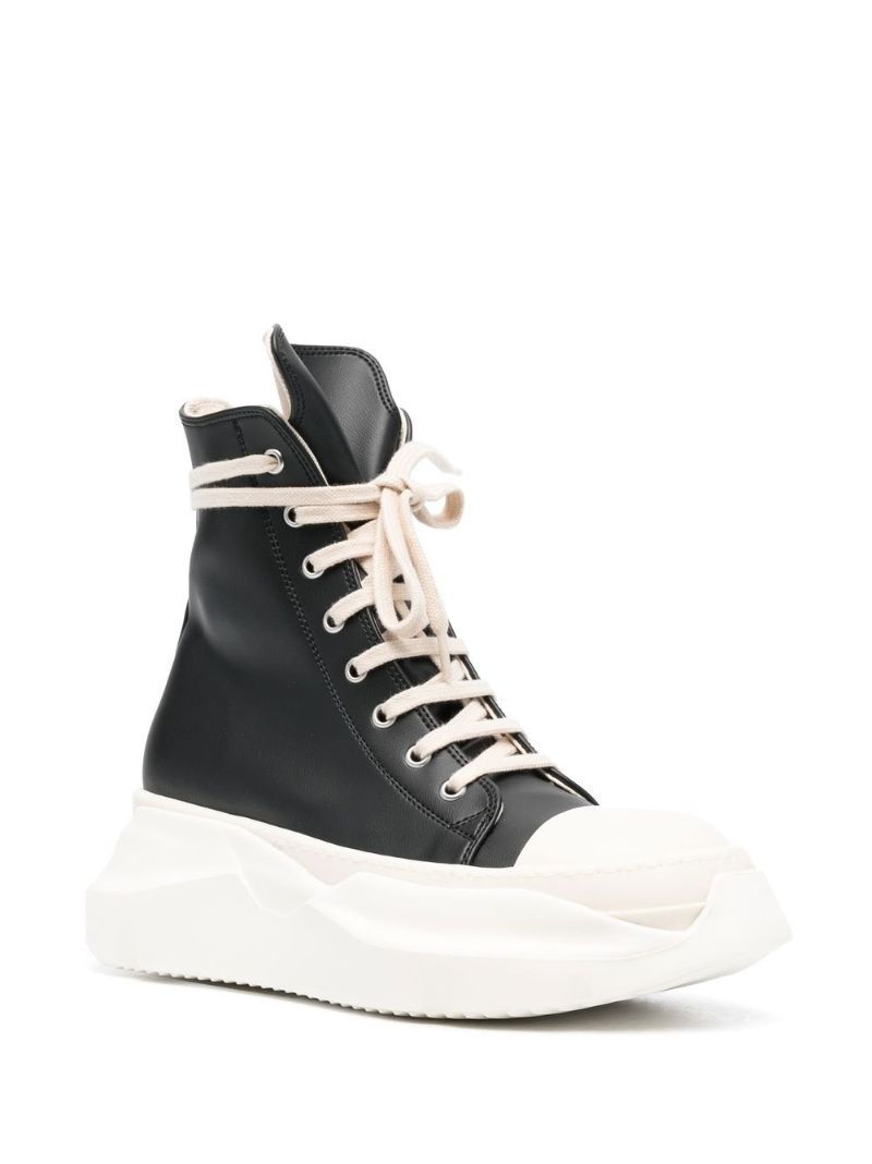 Black Abstract High-top Leather Sneakers