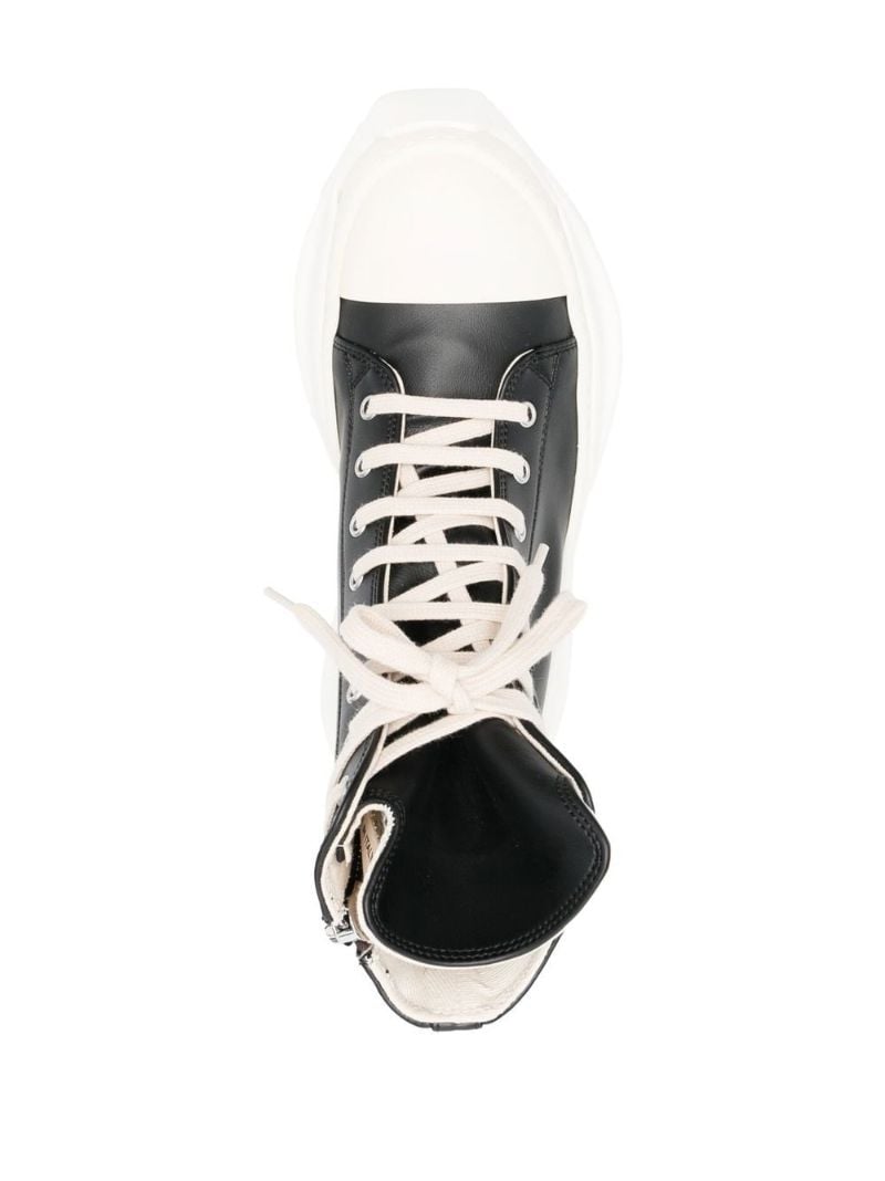 Black Abstract High-top Leather Sneakers