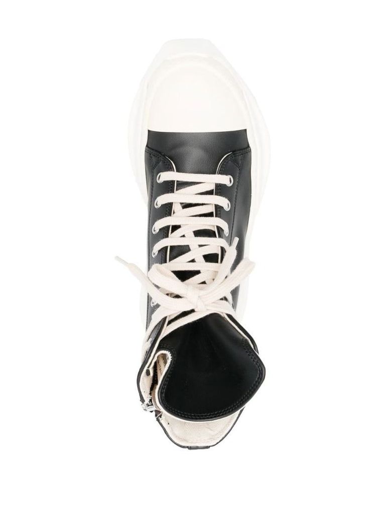 Black Abstract High-top Leather Sneakers