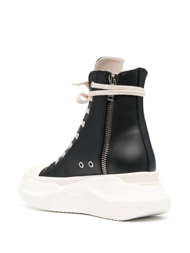 Black Abstract High-top Leather Sneakers