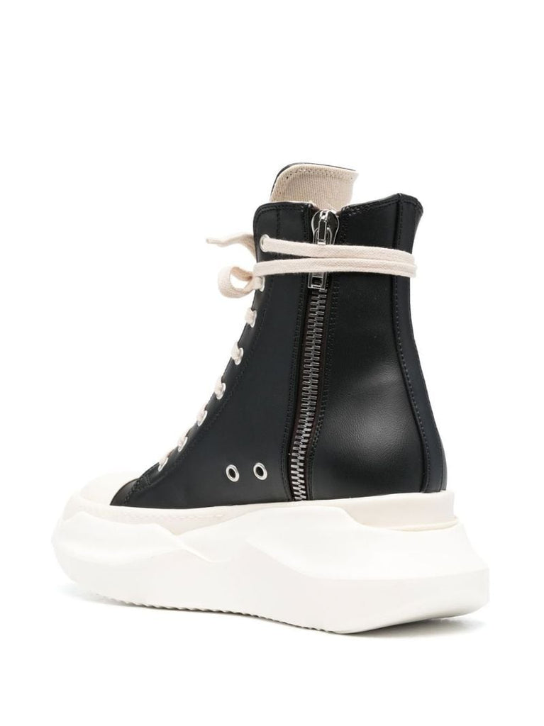 Black Abstract High-top Leather Sneakers