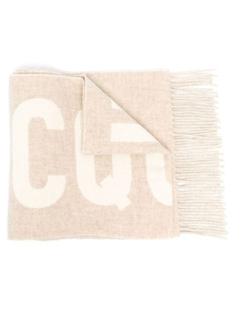 Neutral L'Ã_x0083_Â©charpe Logo Virgin Wool Scarf
