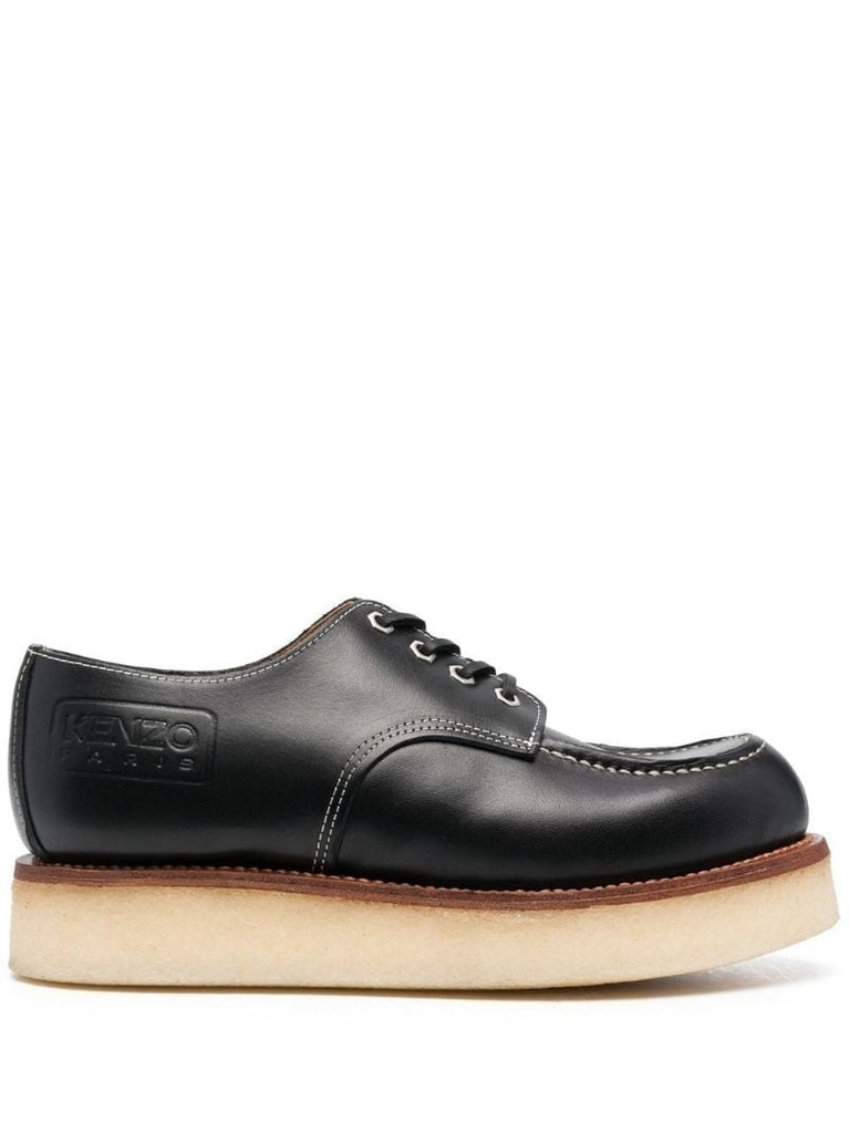 Black Kenzoyama Leather Derby Shoes