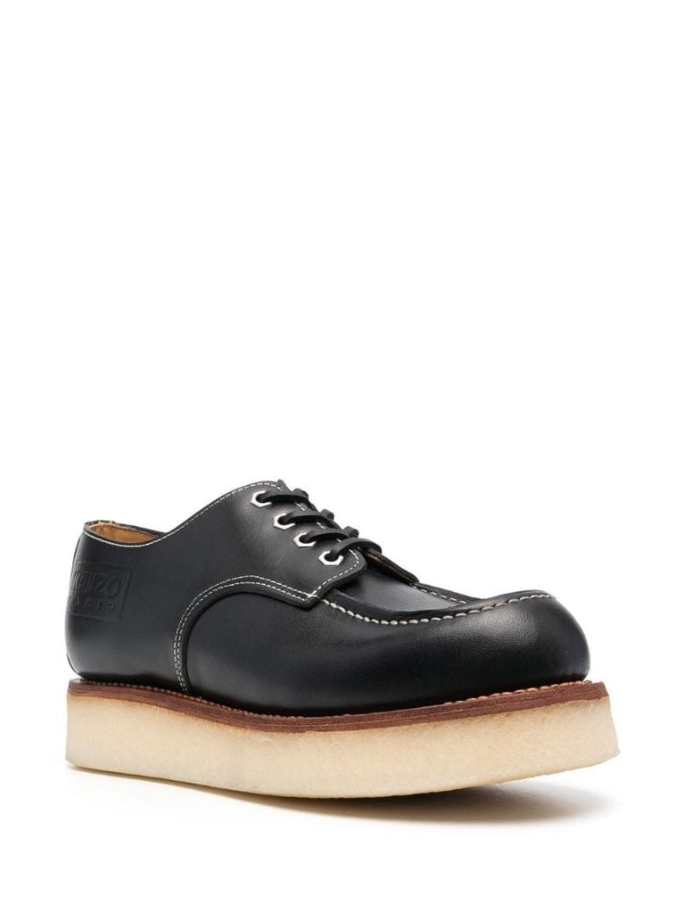 Black Kenzoyama Leather Derby Shoes