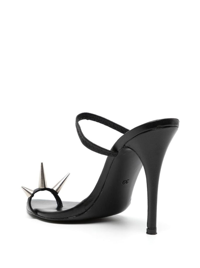 Black Spike 110 Leather Sandals