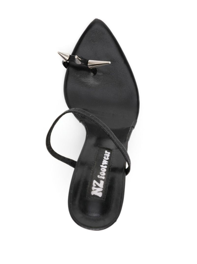 Black Spike 110 Leather Sandals