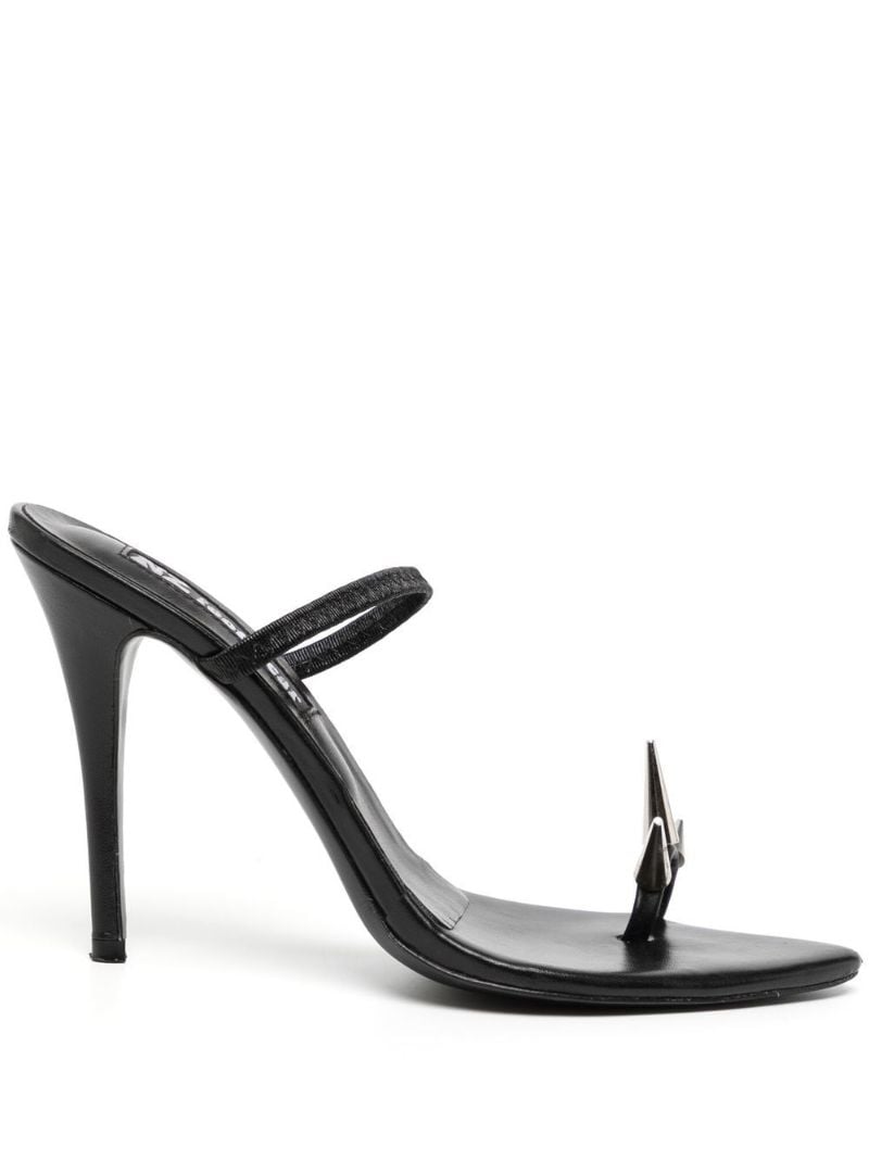 Black Spike 110 Leather Sandals
