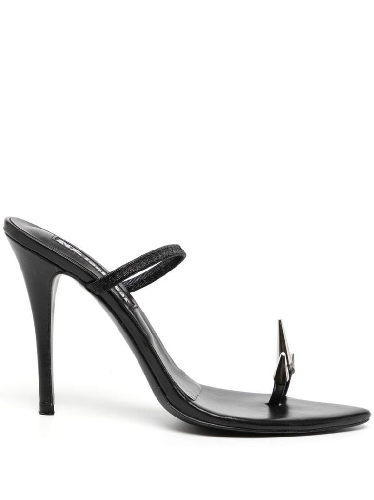 Black Spike 110 Leather Sandals