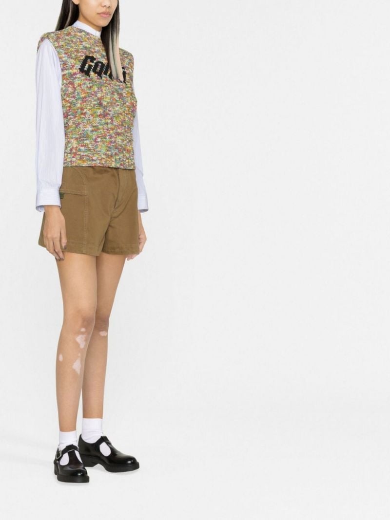 Yellow Logo Intarsia Sweater Vest