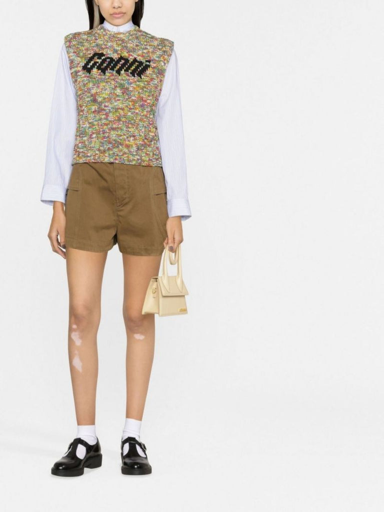 Yellow Logo Intarsia Sweater Vest
