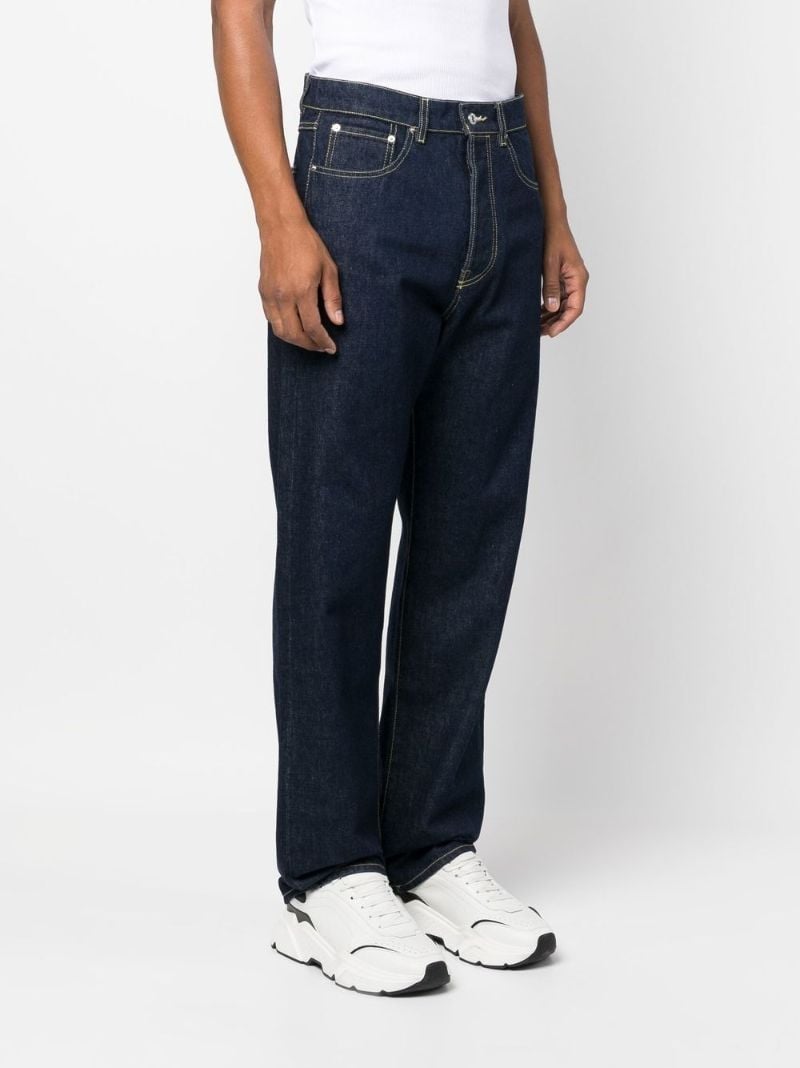 Blue Asagao Straight-leg Jeans