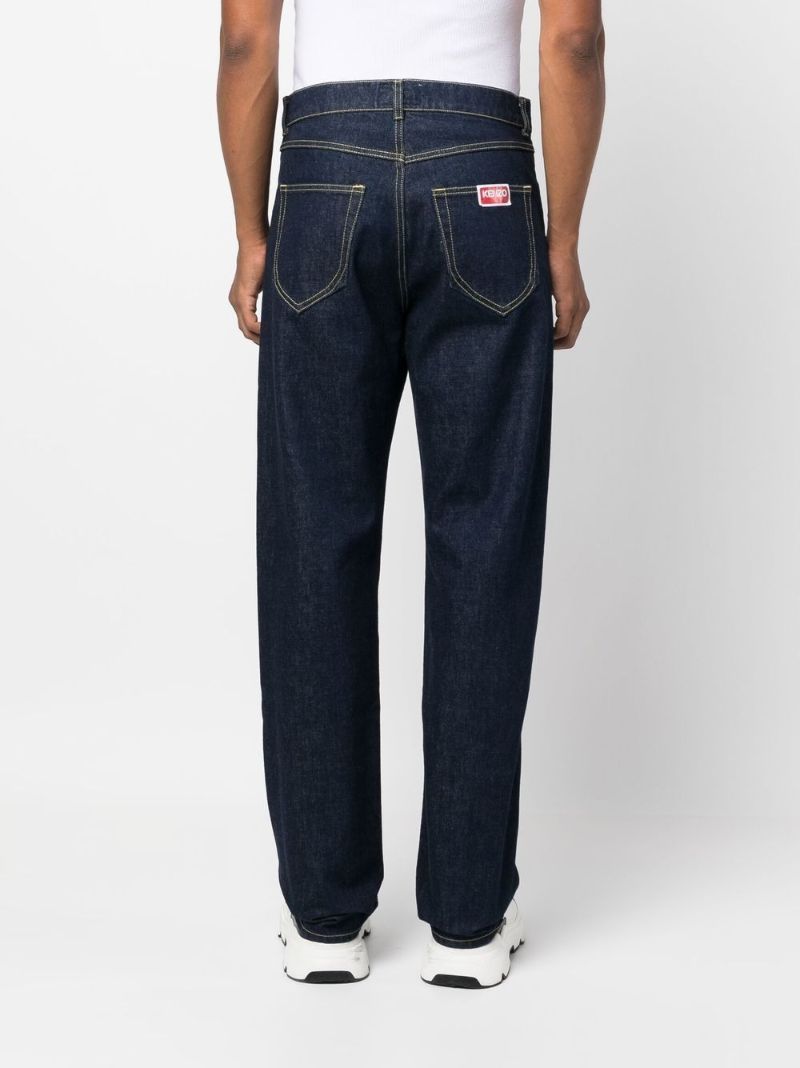 Blue Asagao Straight-leg Jeans