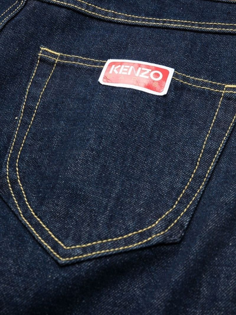 Blue Asagao Straight-leg Jeans