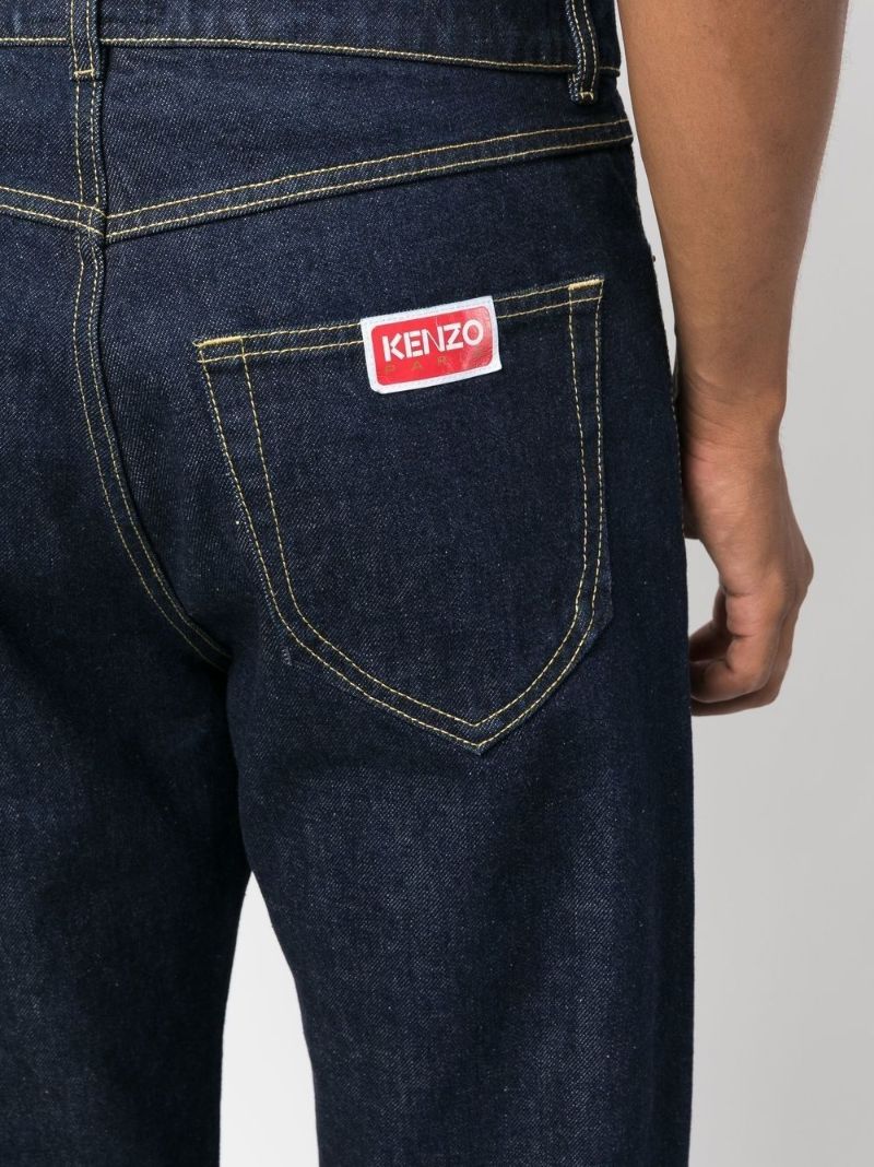 Blue Asagao Straight-leg Jeans