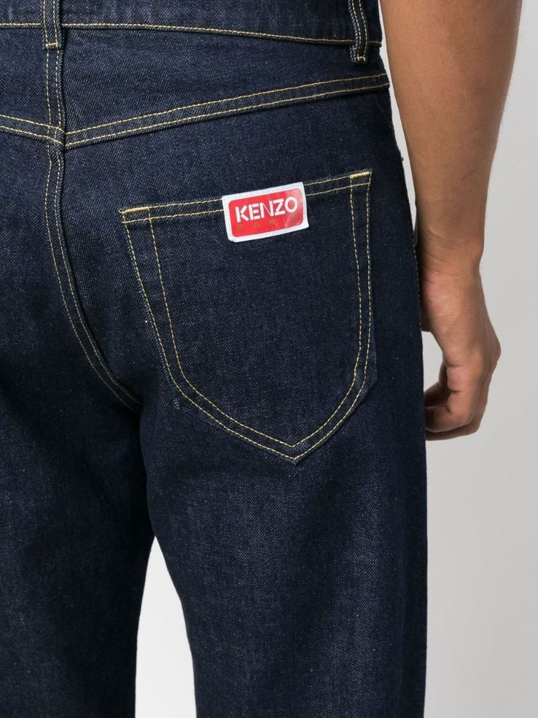 Blue Asagao Straight-leg Jeans