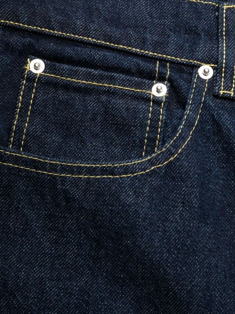 Blue Asagao Straight-leg Jeans