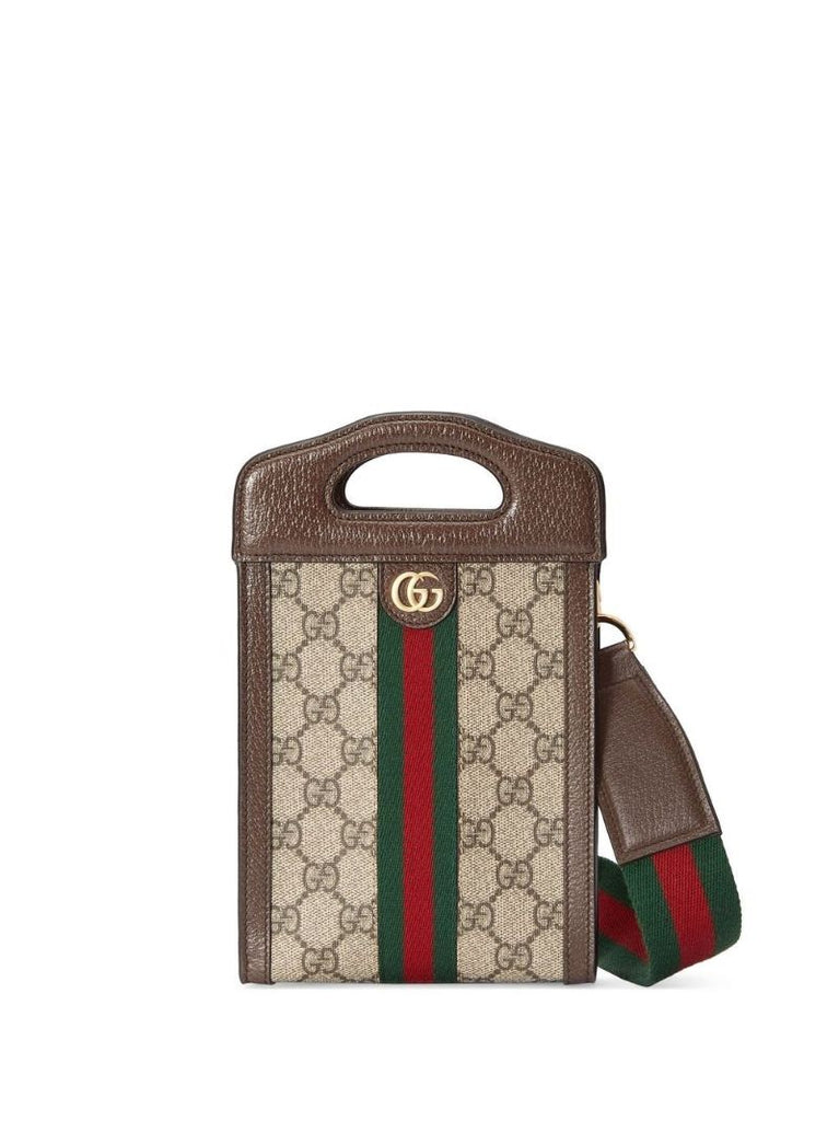 Brown Ophidia Top Handle Mini Bag