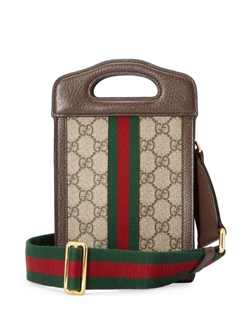 Brown Ophidia Top Handle Mini Bag