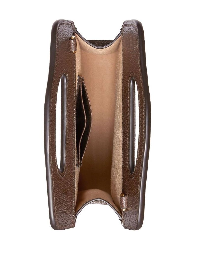 Brown Ophidia Top Handle Mini Bag