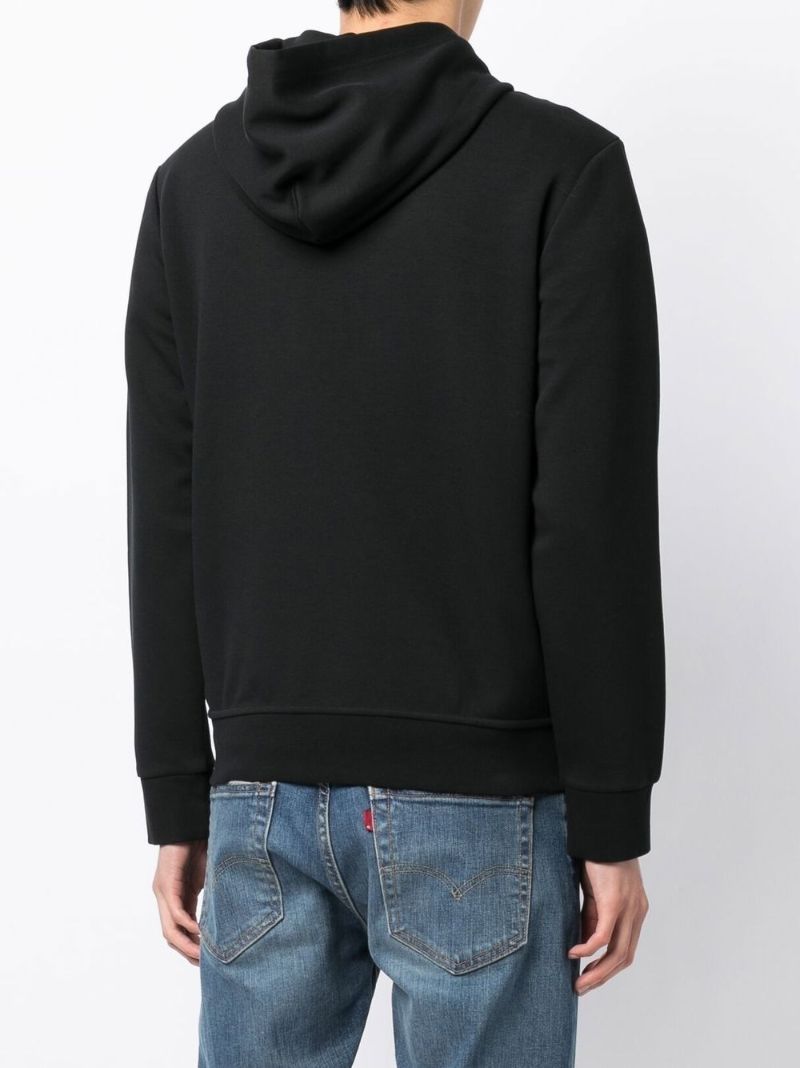 Black Pony Embroidered Zip-up Hoodie