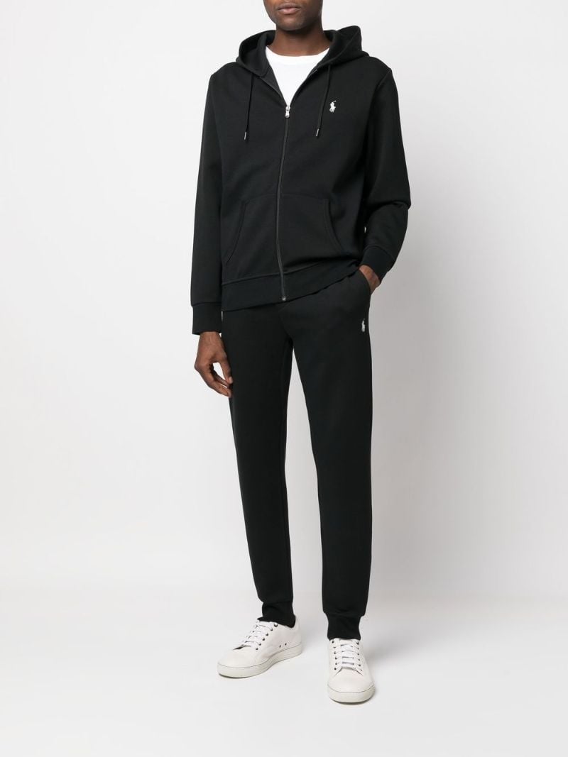 Black Pony Embroidered Track Pants
