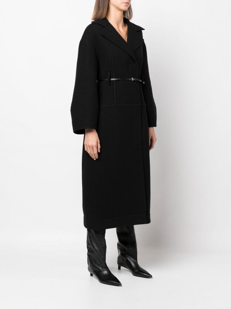 Black Belted Virgin Wool Coat