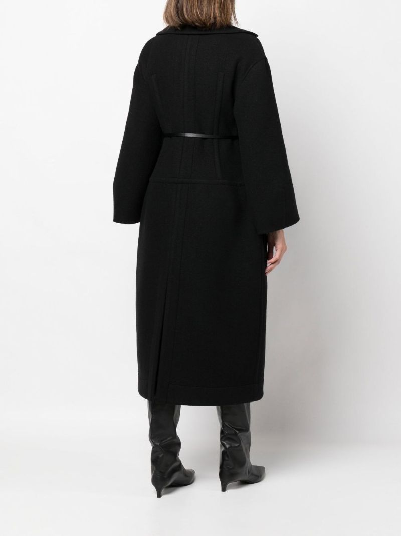 Black Belted Virgin Wool Coat