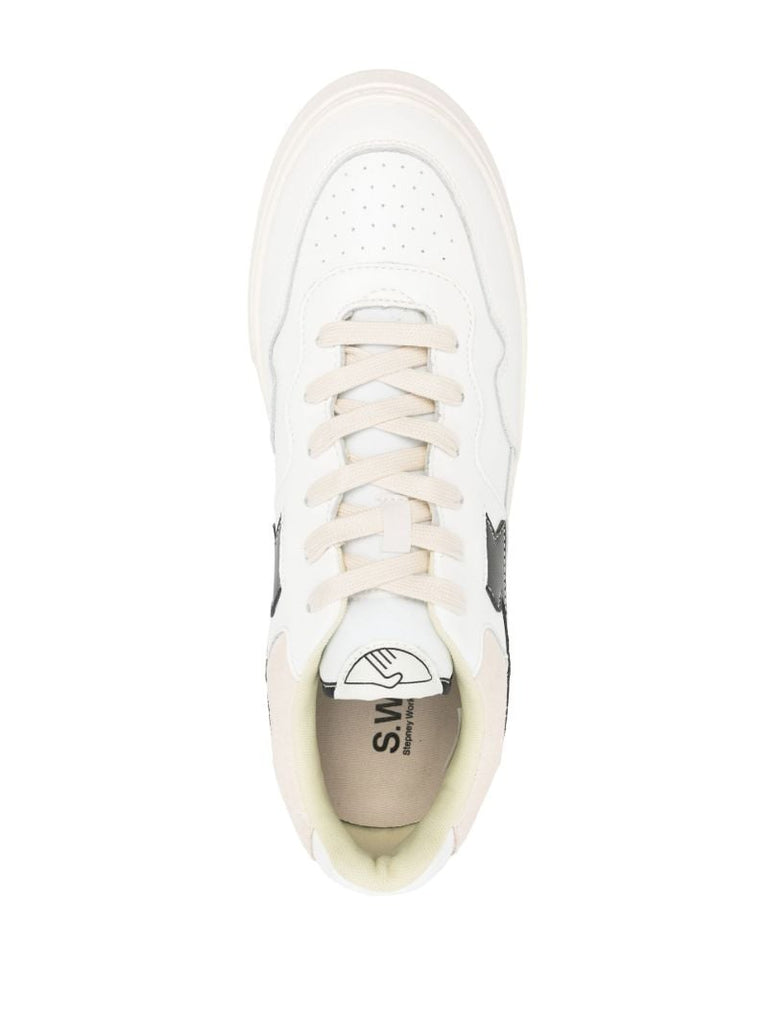 White Pearl S-strike Leather Sneakers