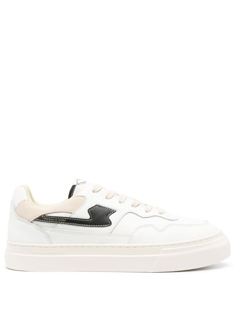 White Pearl S-strike Leather Sneakers