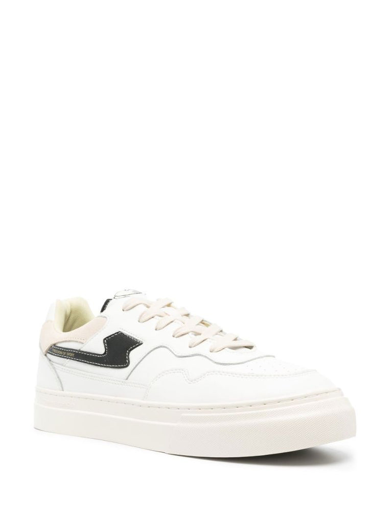 White Pearl S-strike Leather Sneakers