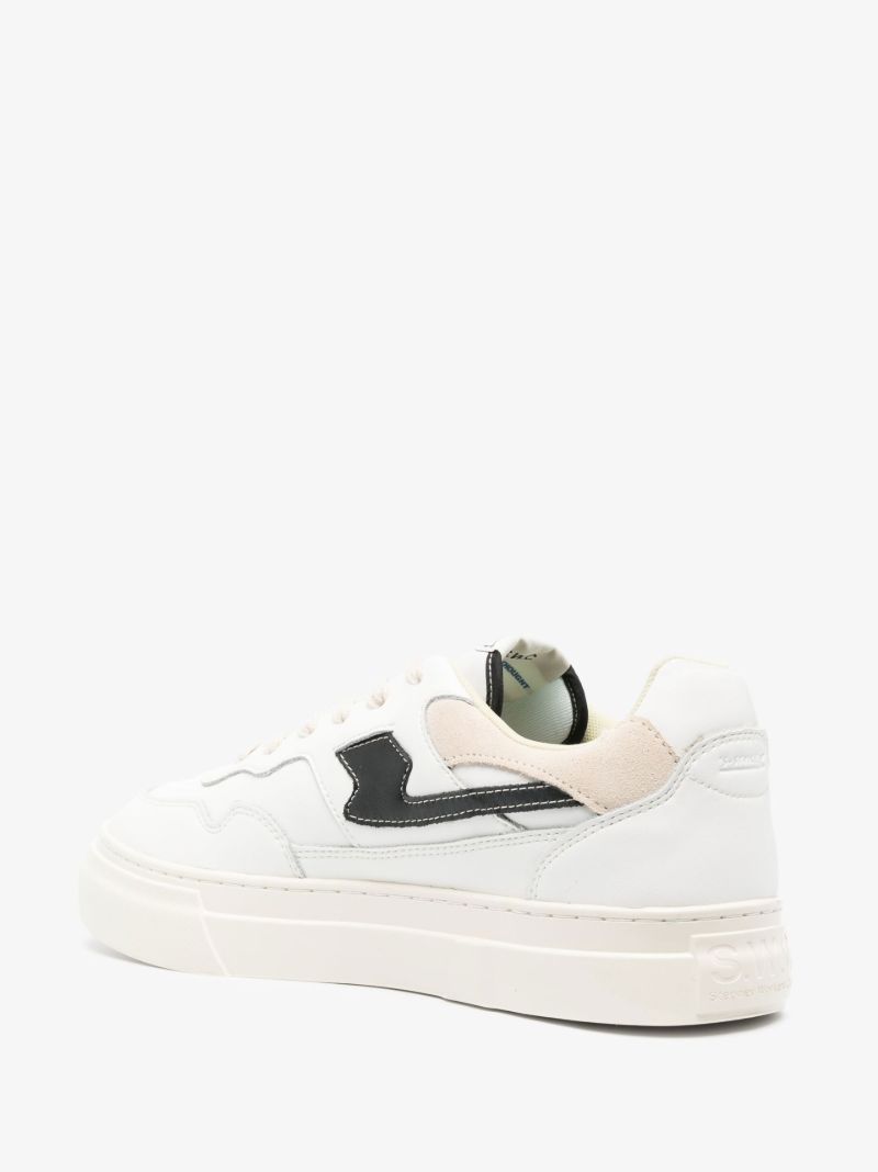 White Pearl S-strike Leather Sneakers