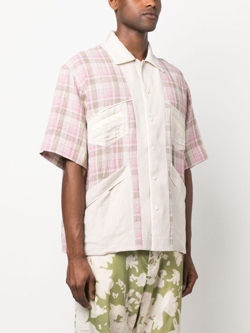 Neutral Check Print Shirt