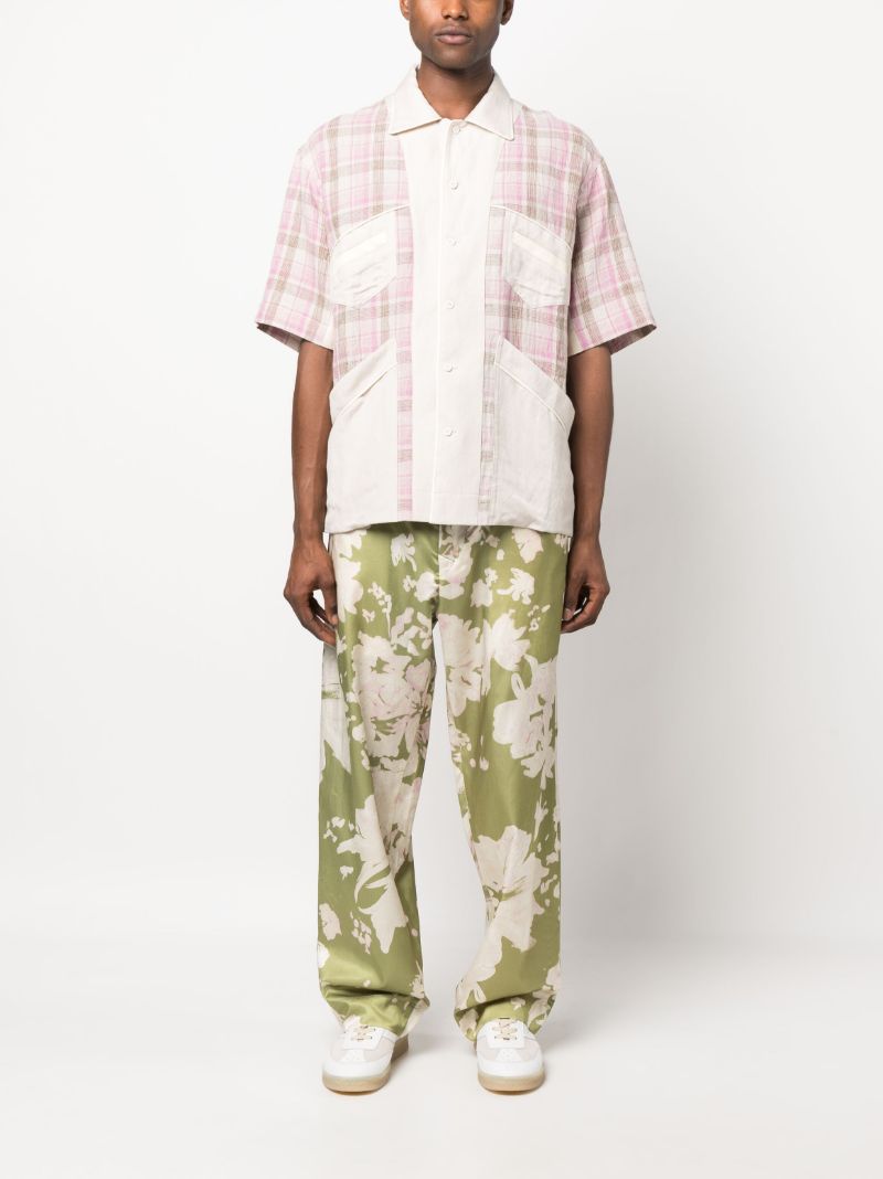 Neutral Check Print Shirt