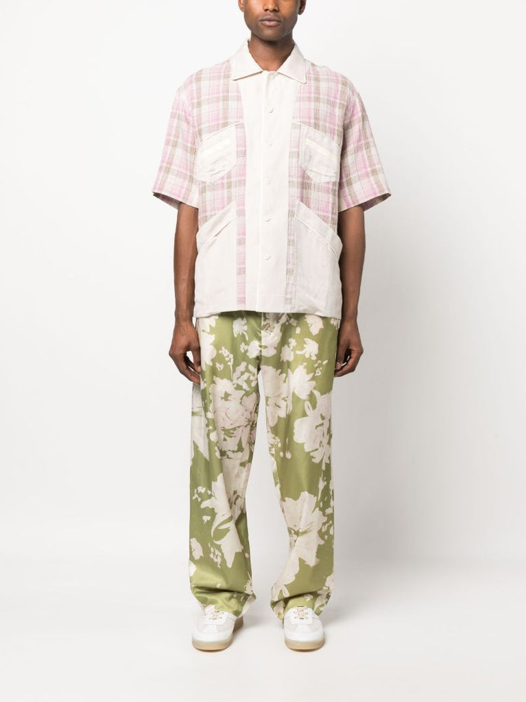 Neutral Check Print Shirt