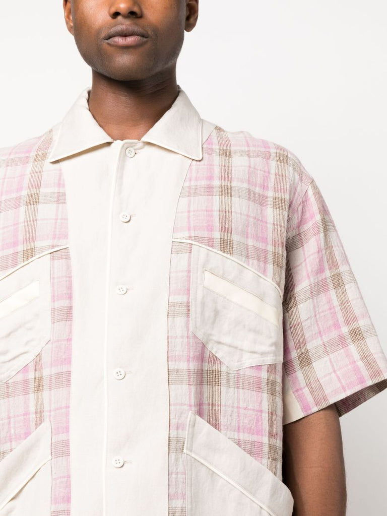 Neutral Check Print Shirt
