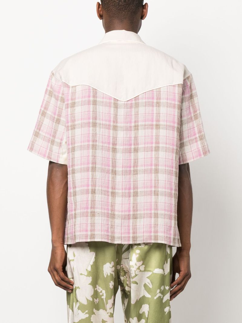 Neutral Check Print Shirt
