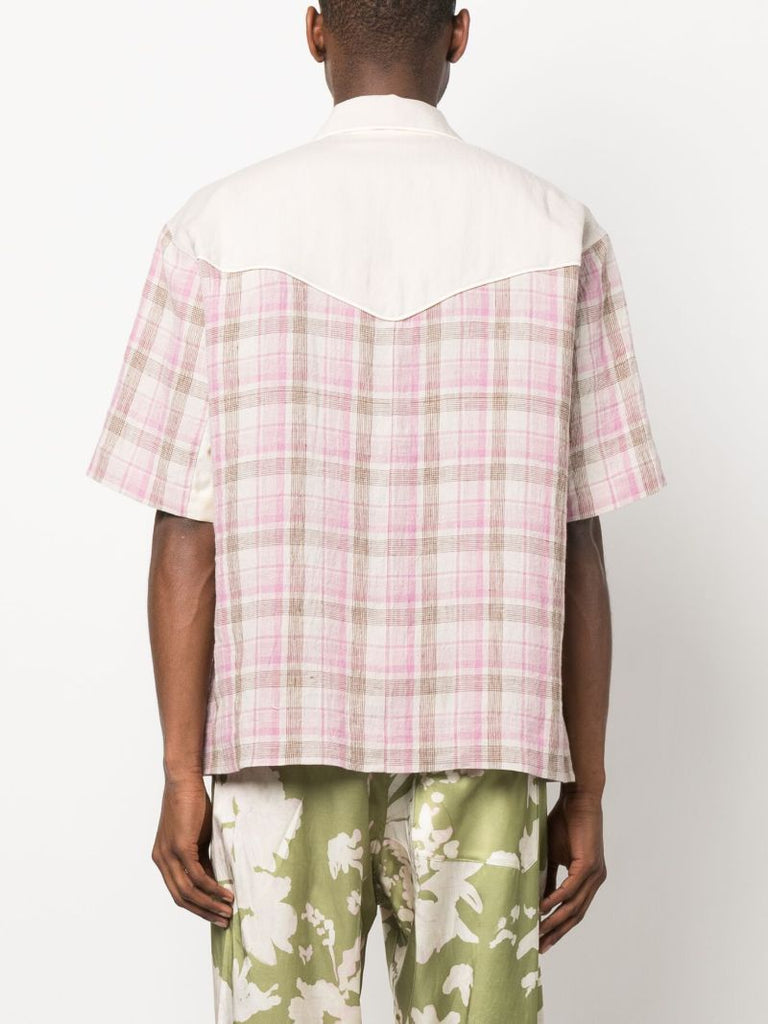 Neutral Check Print Shirt