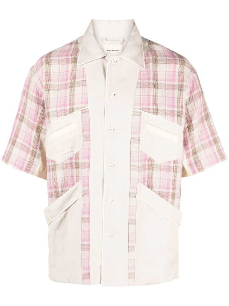 Neutral Check Print Shirt