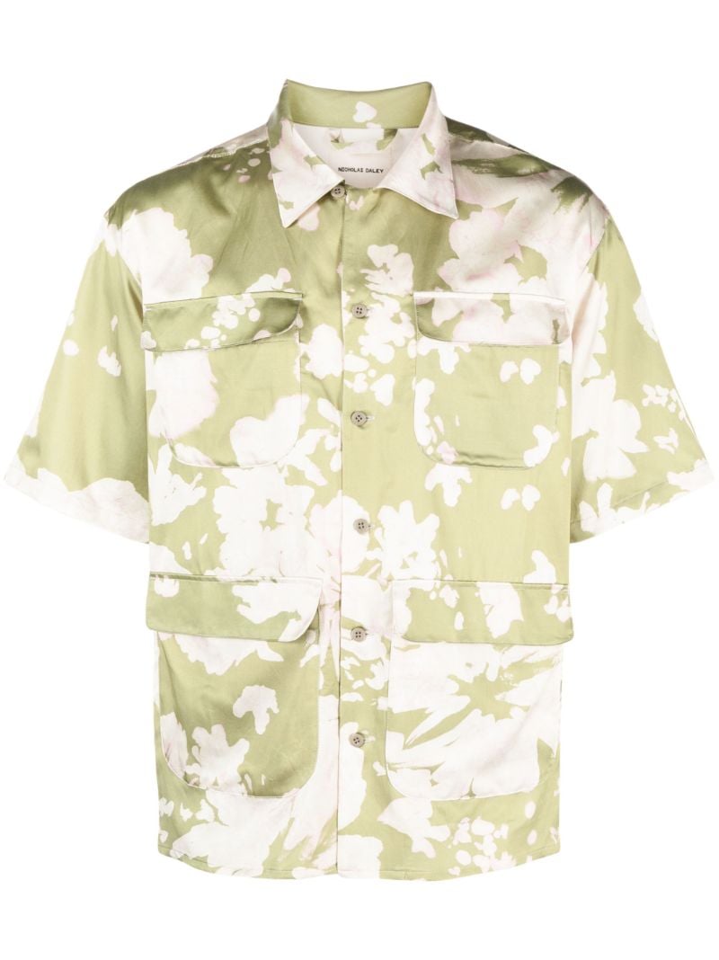 Green Abstract Print Shirt