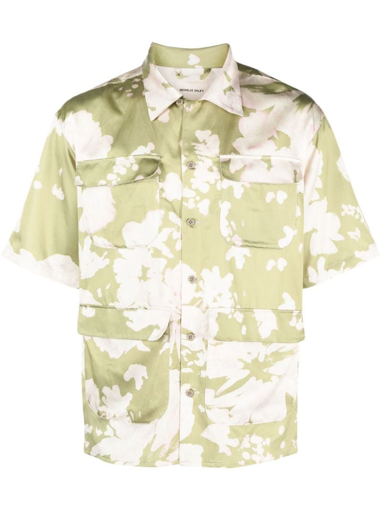 Green Abstract Print Shirt
