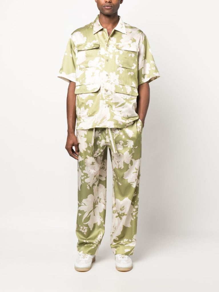 Green Abstract Print Shirt